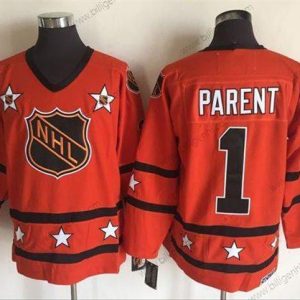 1972-81 NHL All-Star #1 Bernie Parent Orange CCM Throwback Syet Vintage Hockey Trøjer