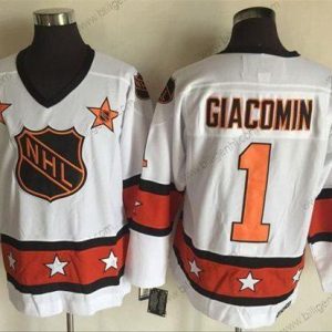 1972-81 NHL All-Star #1 Eddie Giacomin Hvid CCM Throwback Syet Vintage Hockey Trøjer