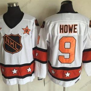 1972-81 NHL All-Star #9 Gordie Howe Hvid CCM Throwback Syet Vintage Hockey Trøjer