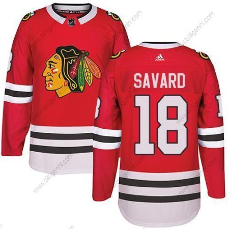 Adidas Chicago Sorthawks #18 Denis Savard Rød Home Autentisk Syet NHL Trøjer