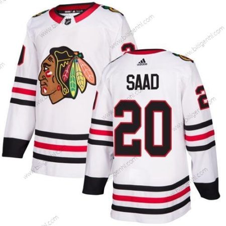 Adidas Chicago Sorthawks #20 Brandon Saad Hvid Road Autentisk Syet NHL Trøjer