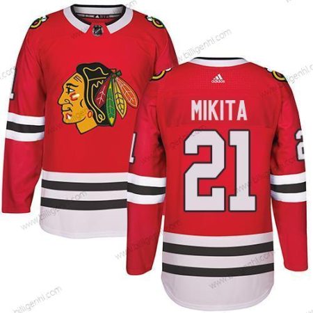 Adidas Chicago Sorthawks #21 Stan Mikita Rød Home Autentisk Syet NHL Trøjer