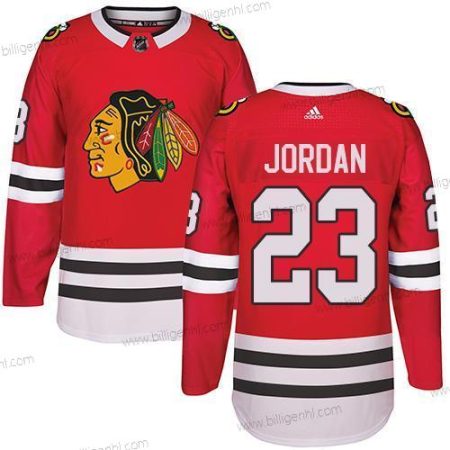 Adidas Chicago Sorthawks #23 Michael Jordan Rød Home Autentisk Syet NHL Trøjer