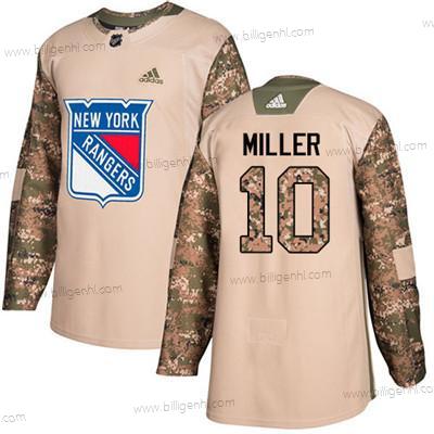 Adidas Detroit Rangers #10 J.T. Miller Camo Autentisk 2017 Veterans Day Syet Ungdom NHL Trøjer