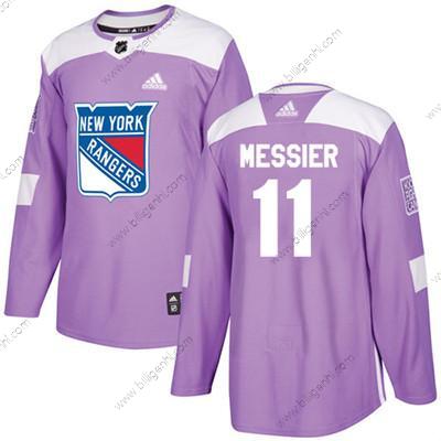 Adidas Detroit Rangers #11 Mark Messier Lilla Autentisk Fights Cancer Syet Ungdom NHL Trøjer