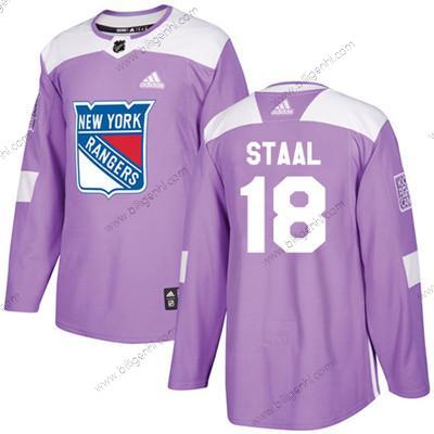 Adidas Detroit Rangers #18 Marc Staal Lilla Autentisk Fights Cancer Syet Ungdom NHL Trøjer