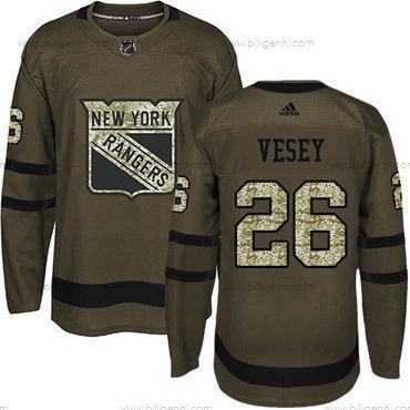 Adidas Detroit Rangers #26 Jimmy Vesey Grøn Salute to Service Syet Ungdom NHL Trøjer
