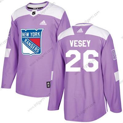 Adidas Detroit Rangers #26 Jimmy Vesey Lilla Autentisk Fights Cancer Syet Ungdom NHL Trøjer