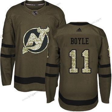Adidas Devils #11 Brian Boyle Grøn Salute to Service Syet NHL Trøjer