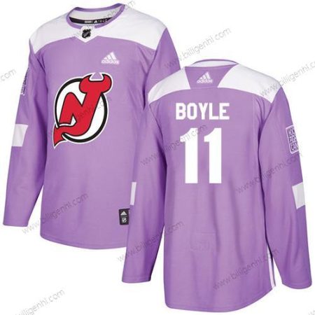 Adidas Devils #11 Brian Boyle Lilla Autentisk Fights Cancer Syet NHL Trøjer