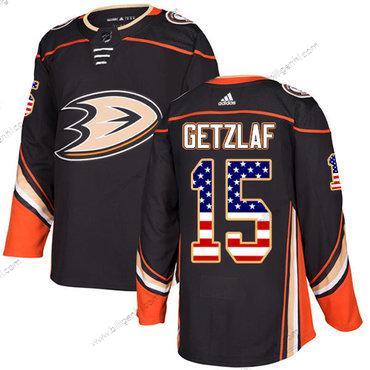 Adidas Ducks #15 Ryan Getzlaf Sort Home Autentisk USA Flag Syet NHL Trøjer
