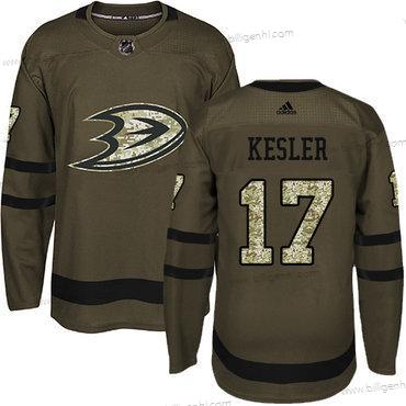 Adidas Ducks #17 Ryan Kesler Grøn Salute to Service Syet NHL Trøjer