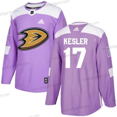Adidas Ducks #17 Ryan Kesler Lilla Autentisk Fights Cancer Syet NHL Trøjer