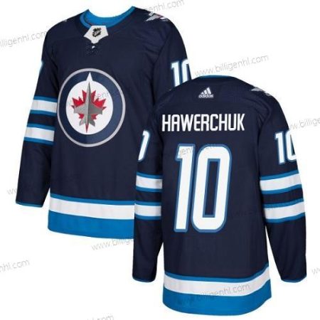Adidas Jets #10 Dale Hawerchuk Flåde Blå Home Autentisk Syet NHL Trøjer