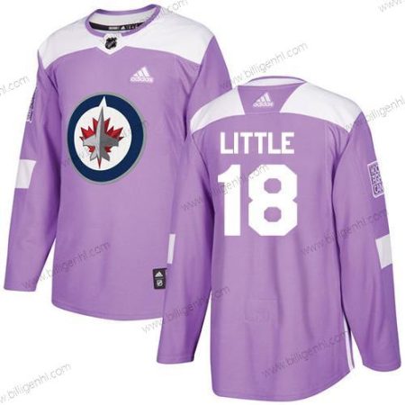 Adidas Jets #18 Bryan Little Lilla Autentisk Fights Cancer Syet NHL Trøjer