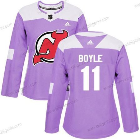 Adidas New Trøjer Devils #11 Brian Boyle Lilla Autentisk Fights Cancer kvinder Syet NHL Trøjer