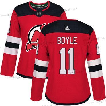 Adidas New Trøjer Devils #11 Brian Boyle Rød Home Autentisk kvinder Syet NHL Trøjer