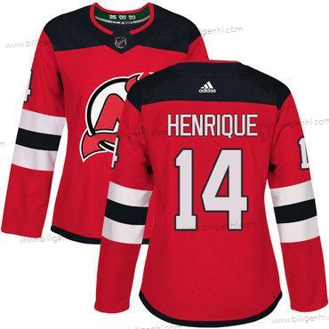 Adidas New Trøjer Devils #14 Adam Henrique Rød Home Autentisk kvinder Syet NHL Trøjer