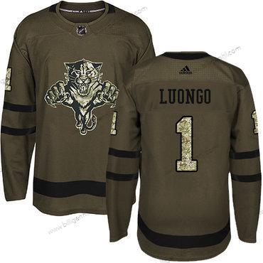 Adidas Panthers #1 Roberto Luongo Grøn Salute to Service Syet NHL Trøjer