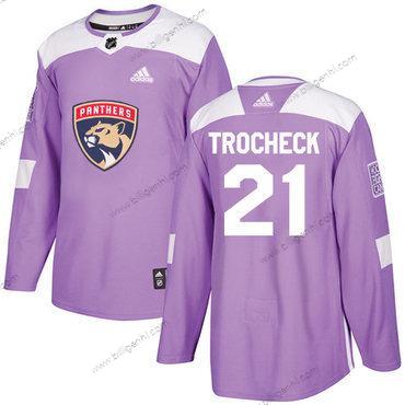 Adidas Panthers #21 Vincent Trocheck Lilla Autentisk Fights Cancer Syet NHL Trøjer