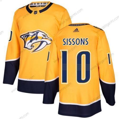Adidas Predators #10 Colton Sissons Gul Home Autentisk Syet NHL Trøjer