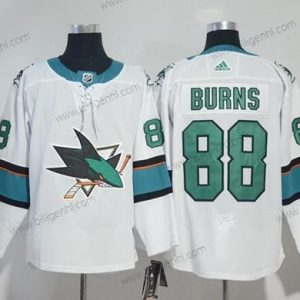 Adidas San Jose Sharks #88 Brent Burns Hvid Road Autentisk Syet NHL Trøjer