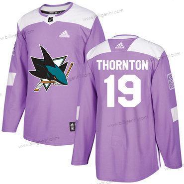 Adidas Sharks #19 Joe Thornton Lilla Autentisk Fights Cancer Syet NHL Trøjer