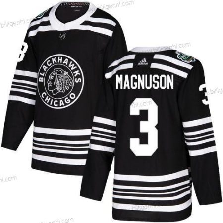 Adidas Sorthawks #3 Keith Magnuson Sort Autentisk 2019 Vinter Klassisk Syet NHL Trøjer