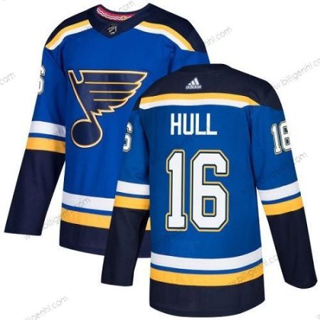 Adidas St. Louis Blås #16 Brett Hull Blå Home Autentisk Syet Ungdom NHL Trøjer