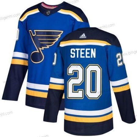 Adidas St. Louis Blås #20 Alexander Steen Blå Home Autentisk Syet Ungdom NHL Trøjer