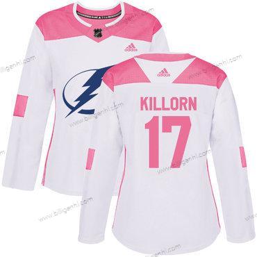 Adidas Tampa Bay Lysning #17 Alex Killorn Hvid Lyserød Autentisk Mode kvinder Syet NHL Trøjer