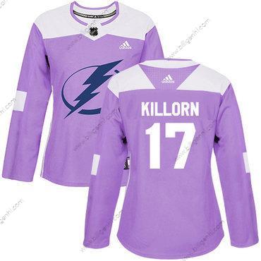 Adidas Tampa Bay Lysning #17 Alex Killorn Lilla Autentisk Fights Cancer kvinder Syet NHL Trøjer