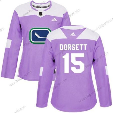 Adidas Vancouver Canucks #15 Derek Dorsett Lilla Autentisk Fights Cancer kvinder Syet NHL Trøjer