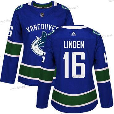 Adidas Vancouver Canucks #16 Trevor Linden Blå Home Autentisk kvinder Syet NHL Trøjer