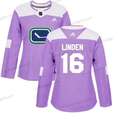 Adidas Vancouver Canucks #16 Trevor Linden Lilla Autentisk Fights Cancer kvinder Syet NHL Trøjer