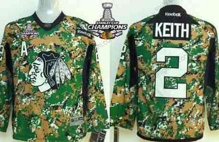 Chicago Sorthawks #2 Duncan Keith 2014 Camo Børn Trøjer W/2015 Stanley Cup Champion Patch
