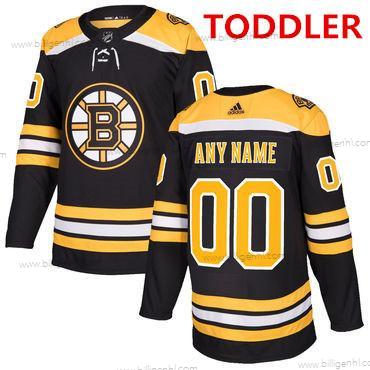 Custom Boston Bruins Sort Home Adidas Hockey Syet NHL Toddler Trøjer