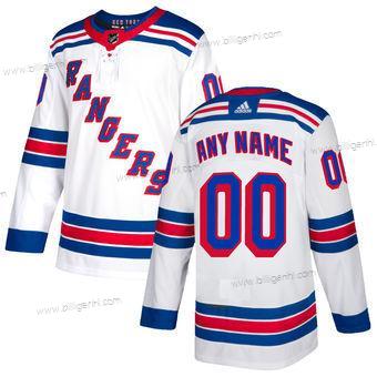 Herre New York Rangers Adidas Hvid Autentisk Custom Trøjer