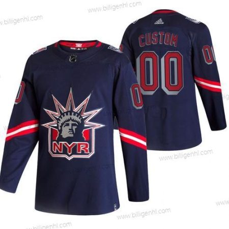 New York Rangers Custom Flåde Herre Adidas 2020-21 Alternativ Autentisk Spiller NHL Trøjer