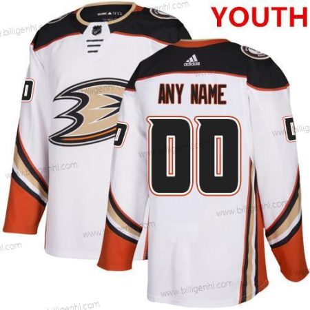 Ungdom Anaheim Ducks Adidas Hvid Autentisk Custom Trøjer