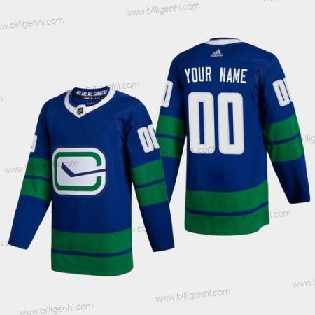 Vancouver Canucks Custom Herre Adidas 2020-21 Autentisk Spiller Alternativ Syet NHL Trøjer Blå