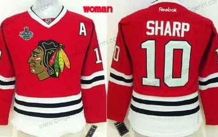 kvinder Chicago Sorthawks #10 Patrick Sharp 2015 Stanley Cup Rød Trøjer