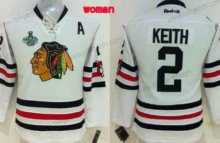 kvinder Chicago Sorthawks #2 Duncan Keith 2015 Stanley Cup 2015 Vinter Klassisk Hvid Trøjer
