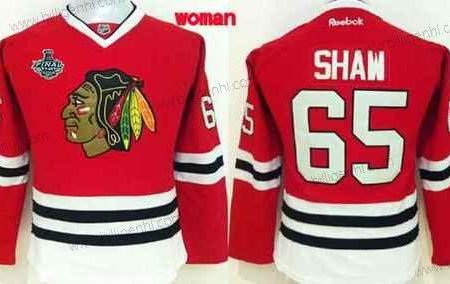 kvinder Chicago Sorthawks #65 Andrew Shaw 2015 Stanley Cup Rød Trøjer