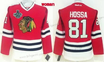 kvinder Chicago Sorthawks #81 Marian Hossa 2015 Stanley Cup Rød Trøjer