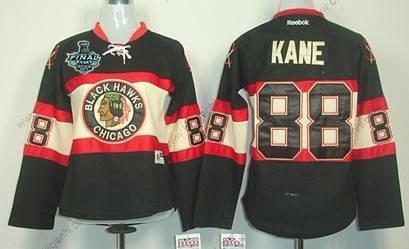 kvinder Chicago Sorthawks #88 Patrick Kane 2015 Stanley Cup Sort Third Trøjer